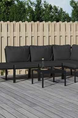 vidaXL 3187945 - Salon de jardin 6 pcs avec coussins gris acier