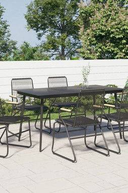 vidaXL 3060270 - Ensemble à manger de jardin 7 pcs Rotin PVC