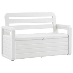 vidaXL 315638 - Banc de rangement de jardin 132,5 cm plastique blanc