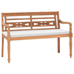 vidaXL 43057 - Banc Batavia avec coussins 120 cm Teck