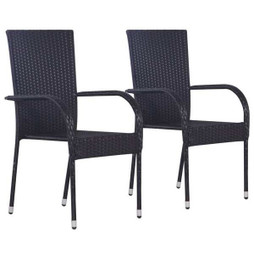 vidaXL 44238 - Chaises empilables dextérieur lot de 2 Résine tressée