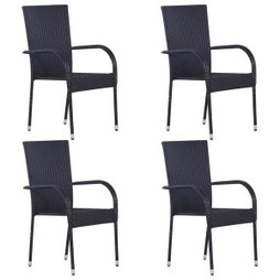 vidaXL 310084 - Chaises empilables dextérieur lot de 4 Résine tressée