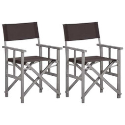 vidaXL 45950 - Chaises de metteur en scène lot de 2 Bois massif dacacia