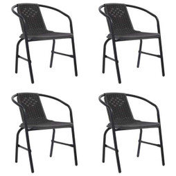 vidaXL 312495 - Chaises de jardin lot de 4 Rotin de plastique et acier 110 kg