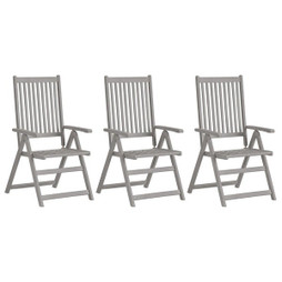 vidaXL 310618 - Chaises inclinables de jardin lot de 3 Bois solide acacia