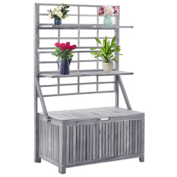 vidaXL 311882 - Boîte de rangement avec treillis 99x55x160cm Acacia solide