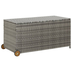 vidaXL 310090 - Boîte de rangement de jardin gris clair 120x65x61 cm rotin