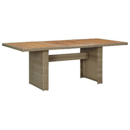 vidaXL 310143 - Table à manger de jardin Marron 200x100x74 cm Résine tressée