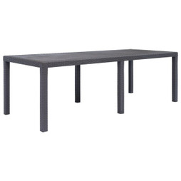 vidaXL 45609 - Table de jardin Marron 220x90x72 cm Plastique Aspect de rotin