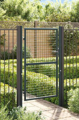 vidaXL 145773 - Portail en maille de jardin Acier galvanisé 100 x 200 cm Gris