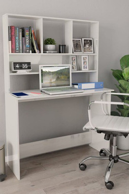 vidaXL 800393 - Bureau avec étagères brillant 110 x 45 x 157 cm Aggloméré