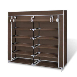 vidaXL 240494 - Armoire à chaussures avec housse 115 x 28 x 110 cm Tissu Marron