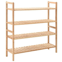 vidaXL 247103 - Étagère à chaussures Bois de noyer massif 69 x 26 x 81 cm