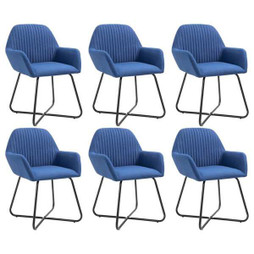 vidaXL 277103 - Chaises à manger lot de 6 bleu tissu