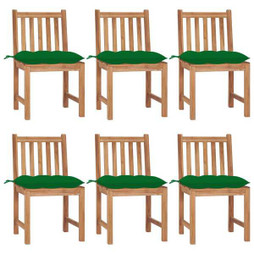 vidaXL 3073135 - Chaises de jardin lot de 6 avec coussins Bois de teck massif