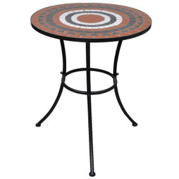 vidaXL 41534 - Table de bistro Terre cuite et blanc 60 cm Mosaïque