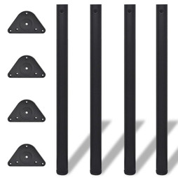 vidaXL 242149 - 4 pieds de table réglables en hauteur 870 mm