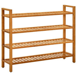 vidaXL 331750 - Étagère à chaussures à 4 niveaux 100x27x80 cm Chêne massif