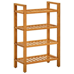 vidaXL 331746 - Étagère à chaussures à 4 niveaux 50x27x80 cm Chêne massif