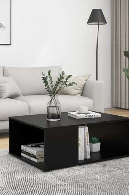 vidaXL 806904 - Table basse noir 90x67x33 cm bois dingénierie