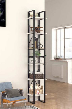 vidaXL 806497 - Bibliothèque à 6 niveaux blanc 40x30x210 cm bois ingénierie