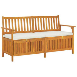 vidaXL 316737 - Banc de rangement avec coussin 148 cm Bois dacacia solide