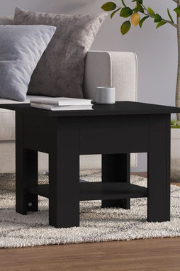 vidaXL 810263 - Table basse noir 55x55x42 cm bois dingénierie