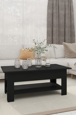 vidaXL 810254 - Table basse noir 102x55x42 cm bois dingénierie