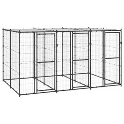 vidaXL 3082250 - Chenil extérieur Acier avec toit 7,26 m²