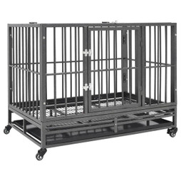 vidaXL 171491 - Cage pour chiens avec roues Acier 92x62x76 cm