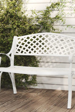 vidaXL 317746 - Banc de jardin 102 cm aluminium coulé blanc