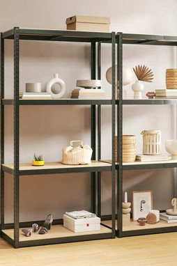 vidaXL 152850 - 4-Layer Shelves 2 pcs Steel&Engineered Wood