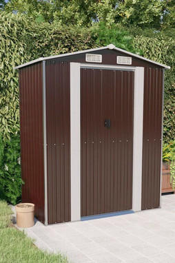 vidaXL 319273 - Abri de jardin Marron foncé 192x108x223 cm Acier galvanisé