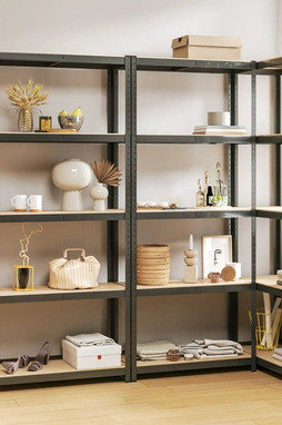 vidaXL 152859 - 5-Layer Shelves 3 pcs Steel&Engineered Wood
