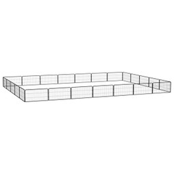 vidaXL 3115971 - Parc pour chien 24panneaux 100x50cm Acier enduit de poudre