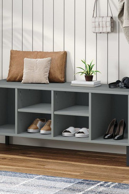 vidaXL 350995 - Étagère à chaussures pieds en métal 106x35x45 cm Bois OSLO