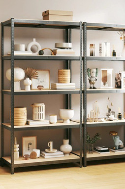vidaXL 3154204 - 5-Layer Heavy-duty Shelves 2 pcs Steel&Engineered Wood