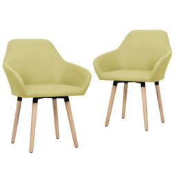 vidaXL 283464 - Chaises à manger lot de 2 vert tissu