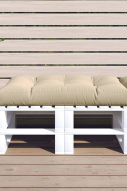 vidaXL 314415 - Coussin de palette beige 120x80x12 cm tissu