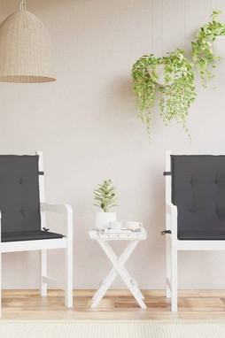 vidaXL 47548 - Coussins de chaise de jardin à dossier bas lot de 2 anthracite