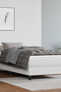 vidaXL 3120725 - Cadre de lit blanc 100x190 cm similicuir