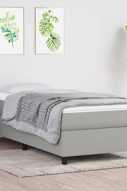 vidaXL 3120894 - Cadre de lit gris clair 100x190 cm tissu