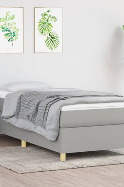vidaXL 3120993 - Cadre de lit gris clair 100x190 cm tissu