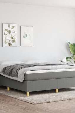 vidaXL 3121006 - Cadre de lit sans matelas gris foncé tissu