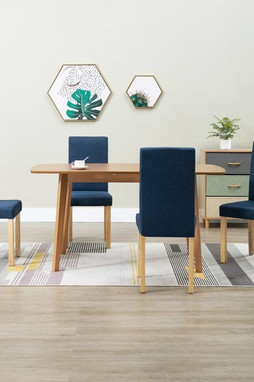 vidaXL 249223 - Chaises à manger lot de 4 bleu tissu
