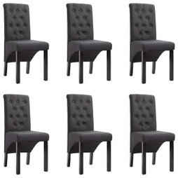 vidaXL 277245 - Chaises à manger lot de 6 gris foncé tissu