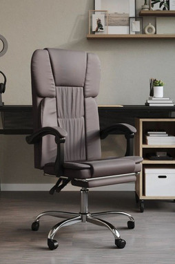 vidaXL 349762 - Fauteuil inclinable de bureau gris similicuir
