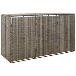 vidaXL 319866 - Abri pour poubelle triple 207x80x117 cm Résine tressée