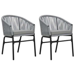 vidaXL 48137 - Chaises de jardin lot de 2 Anthracite Rotin PE
