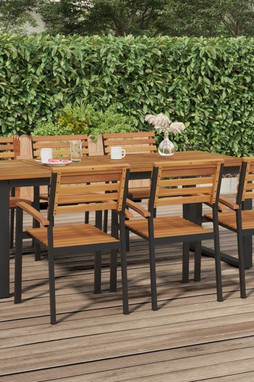vidaXL 319514 - Table de jardin et pieds en forme de U 200x90x75 cm bois acacia